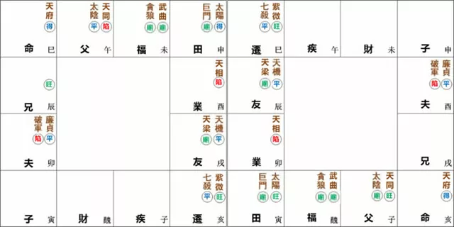 紫微命盘解析——天府星在巳、亥宫坐守命宫