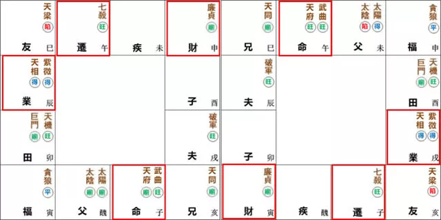 紫微命盘解析——天府、武曲于子午宫守命